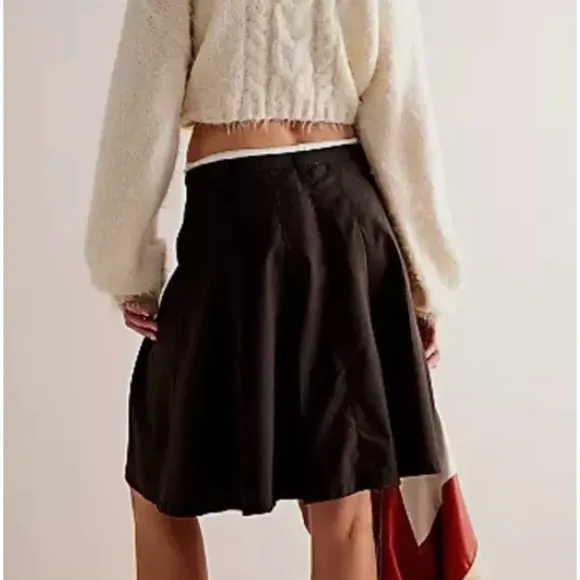 Free People We The Free Suiting Pleated Mini Skirt Size 2 NWOT