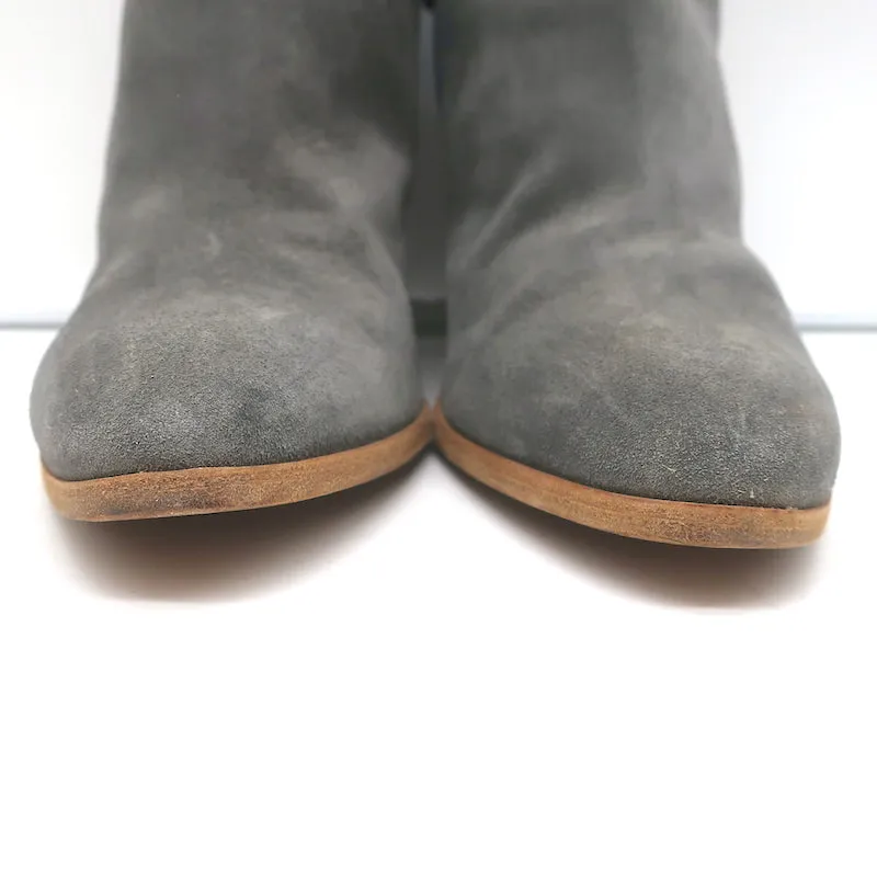 Giuseppe Zanotti Nicky Ankle Boots Gray Suede Size 38.5 Pointed Toe Booties