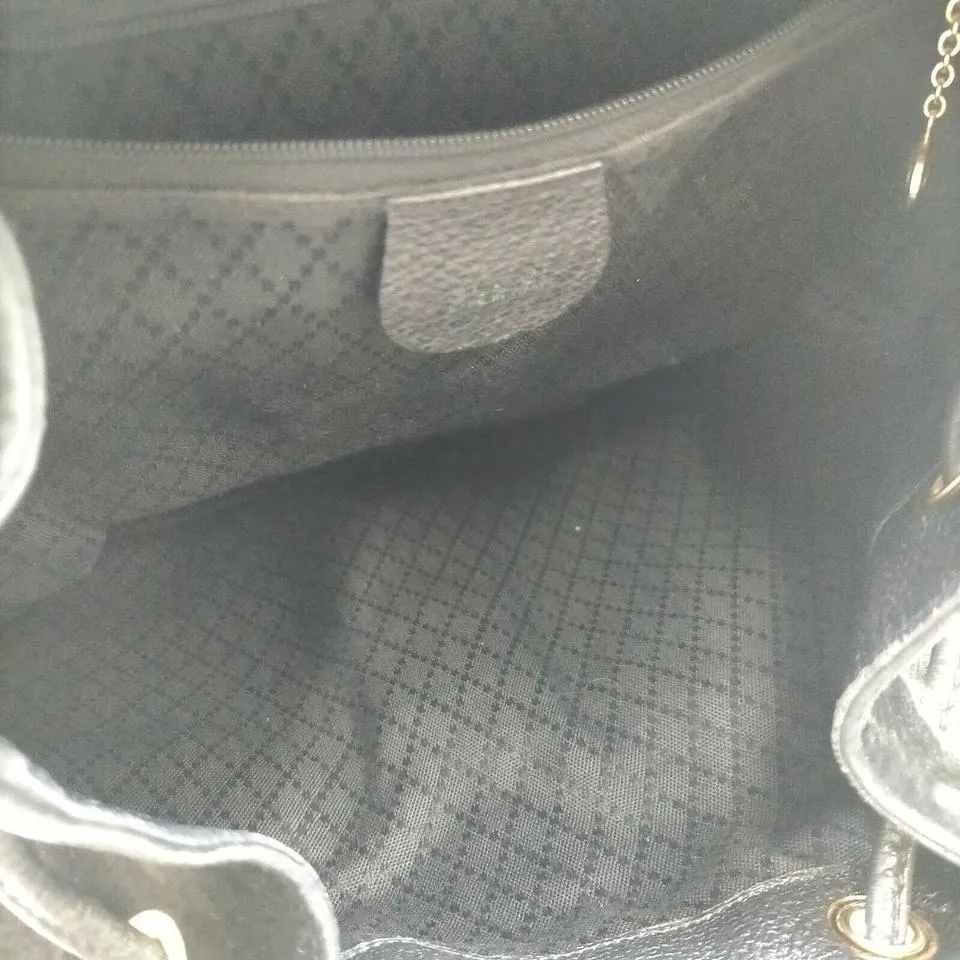 Gucci Black Suede Bamboo Backpack  862003