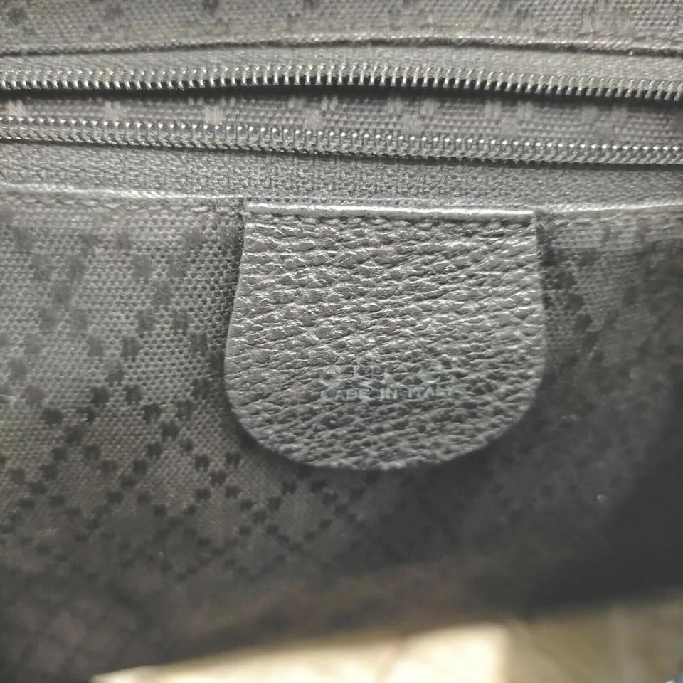 Gucci Black Suede Bamboo Backpack  862003