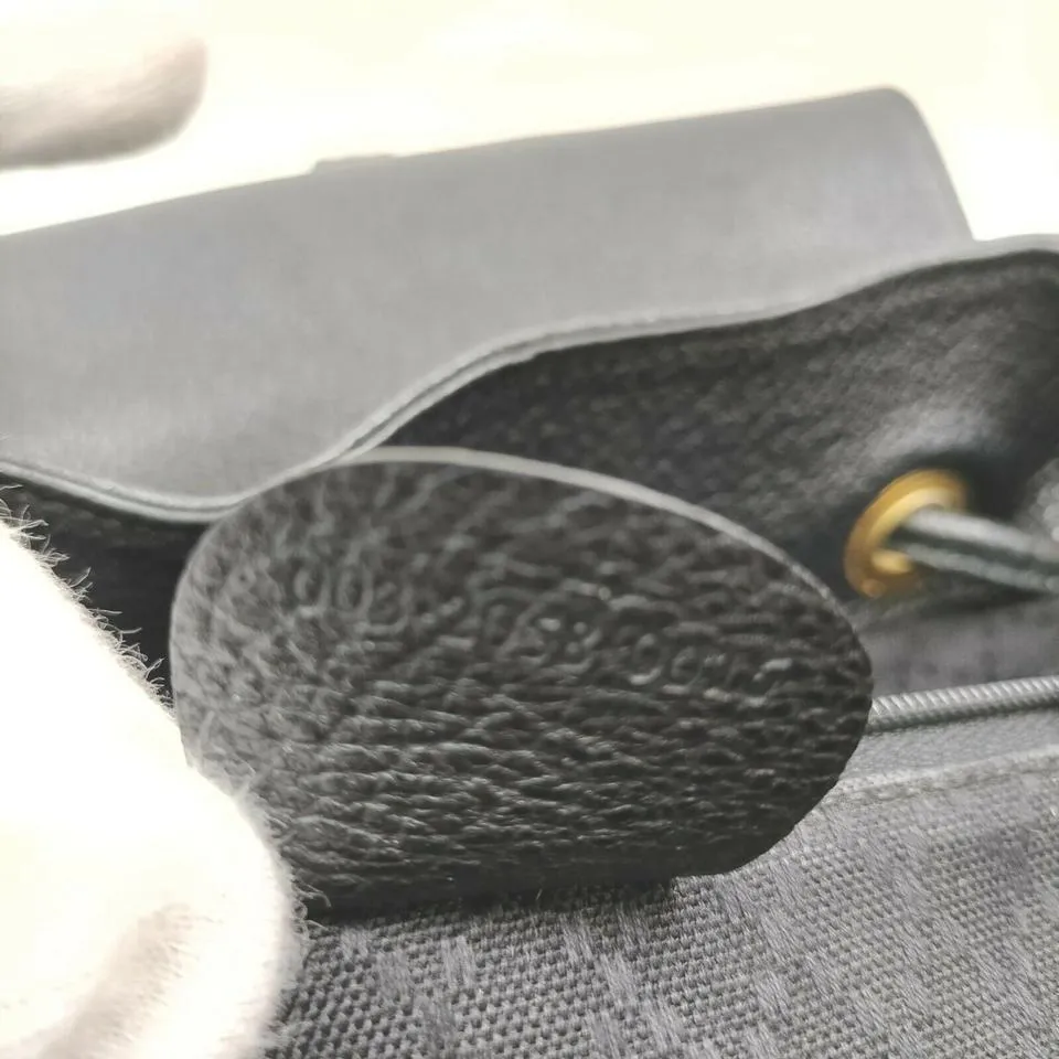 Gucci Black Suede Bamboo Backpack  862003