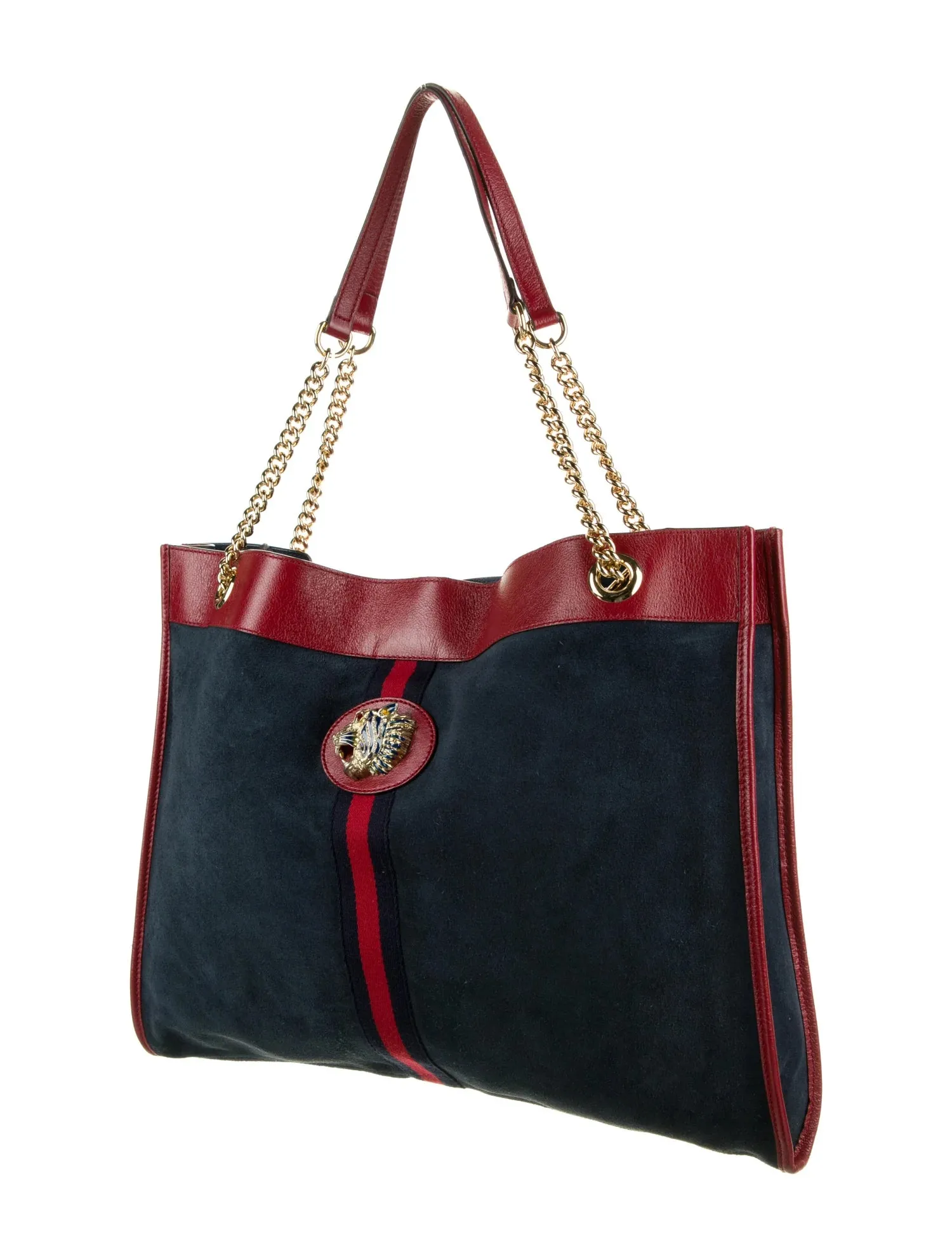 Gucci Rajah Suede Large Tote Bag in Blue