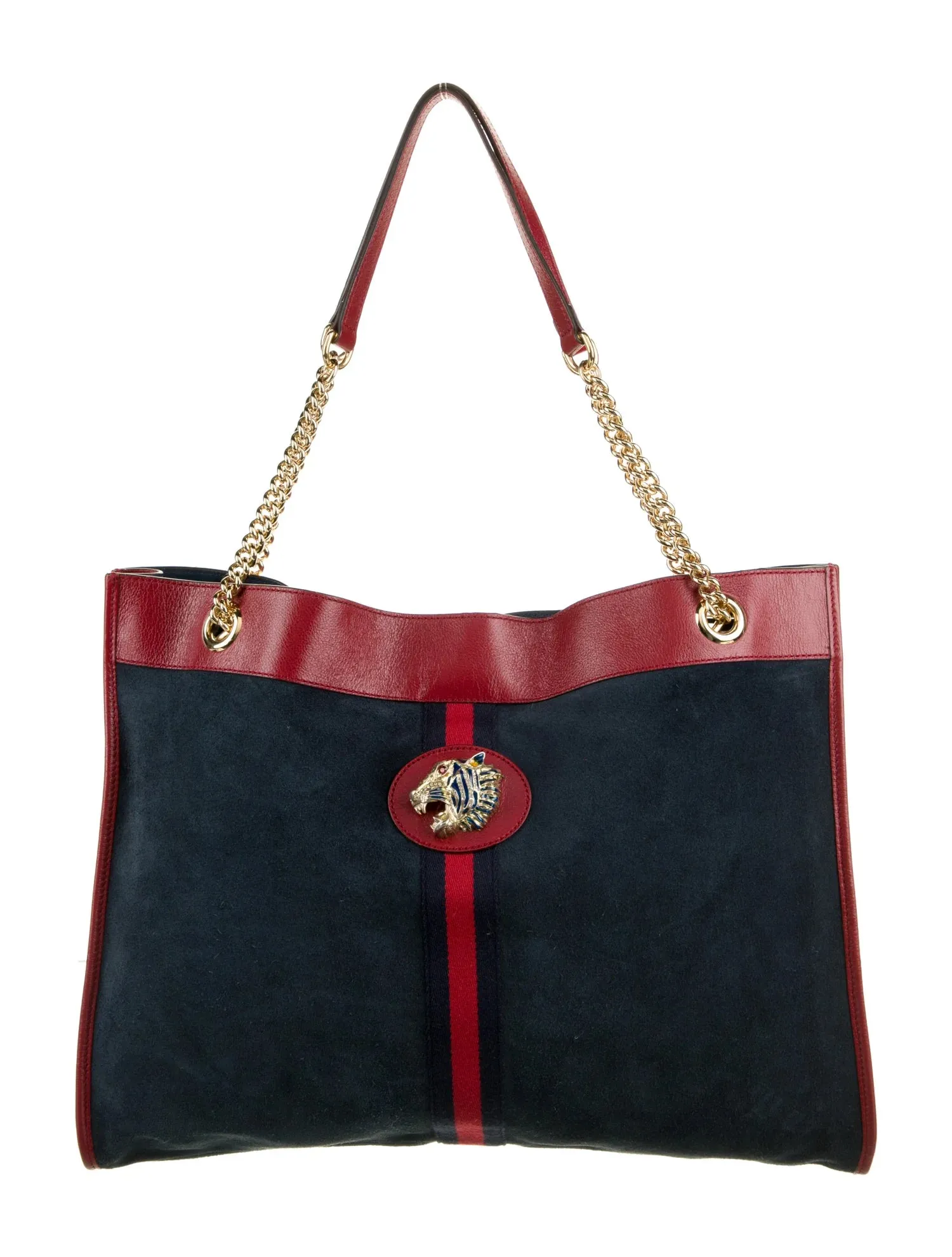 Gucci Rajah Suede Large Tote Bag in Blue