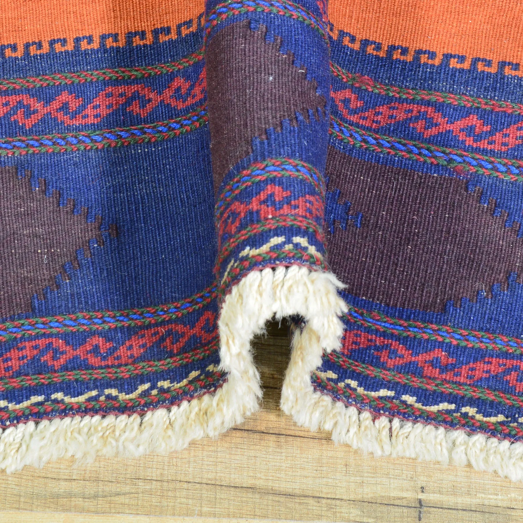 Hand-Woven Flat-weave Tribal Kilim Wool Rug (Size 2.11 X 5.8) Cwral-8616