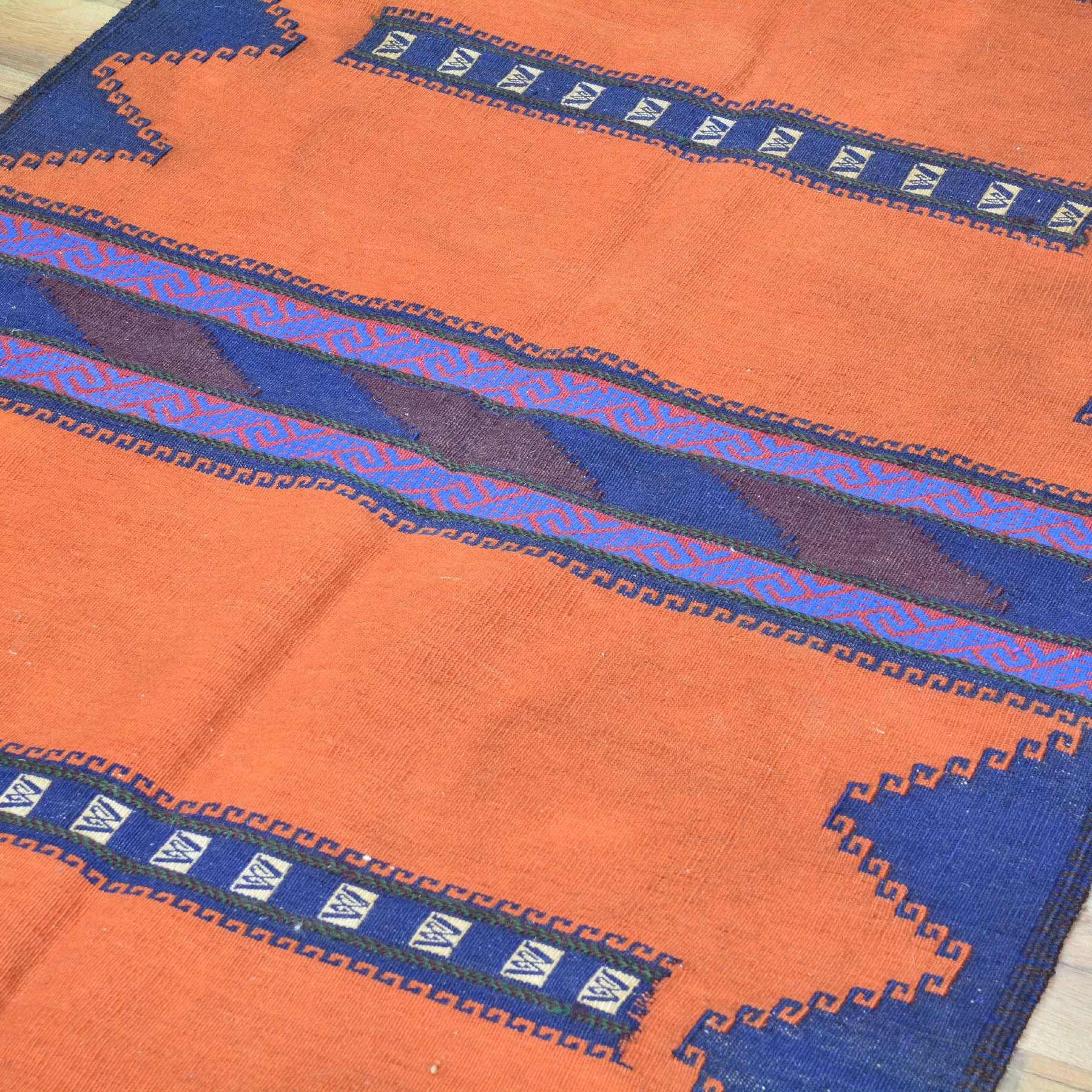 Hand-Woven Flat-weave Tribal Kilim Wool Rug (Size 2.11 X 5.8) Cwral-8616