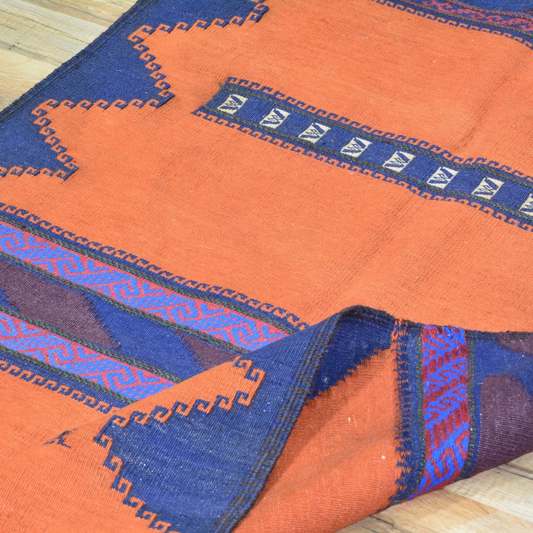 Hand-Woven Flat-weave Tribal Kilim Wool Rug (Size 2.11 X 5.8) Cwral-8616