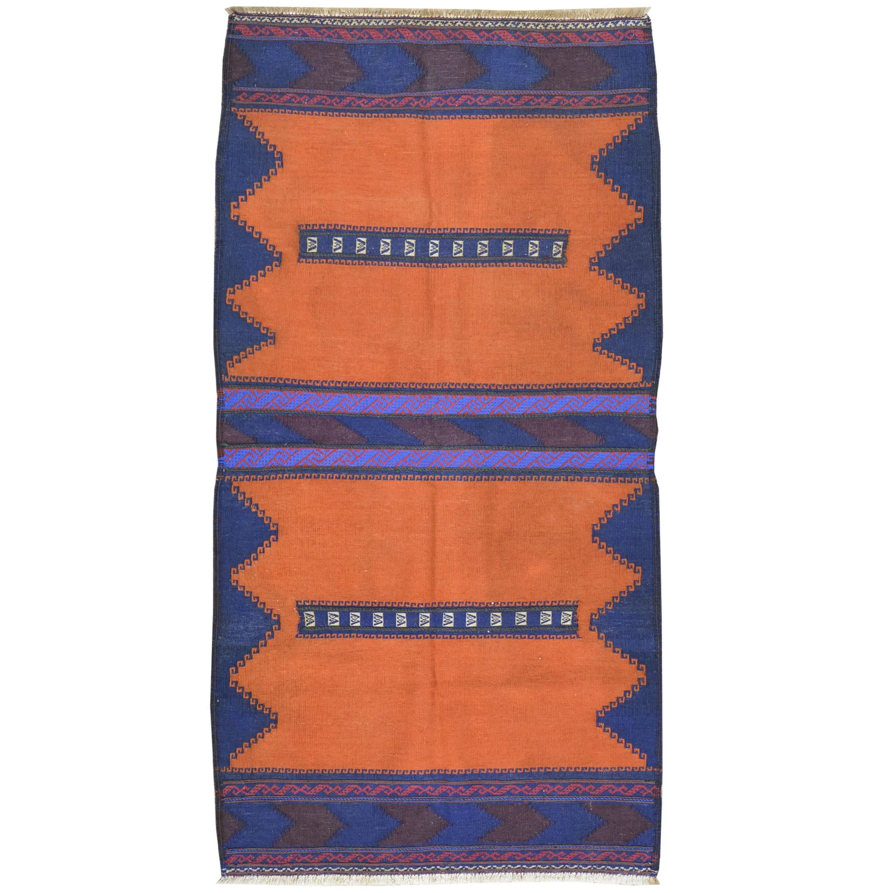 Hand-Woven Flat-weave Tribal Kilim Wool Rug (Size 2.11 X 5.8) Cwral-8616
