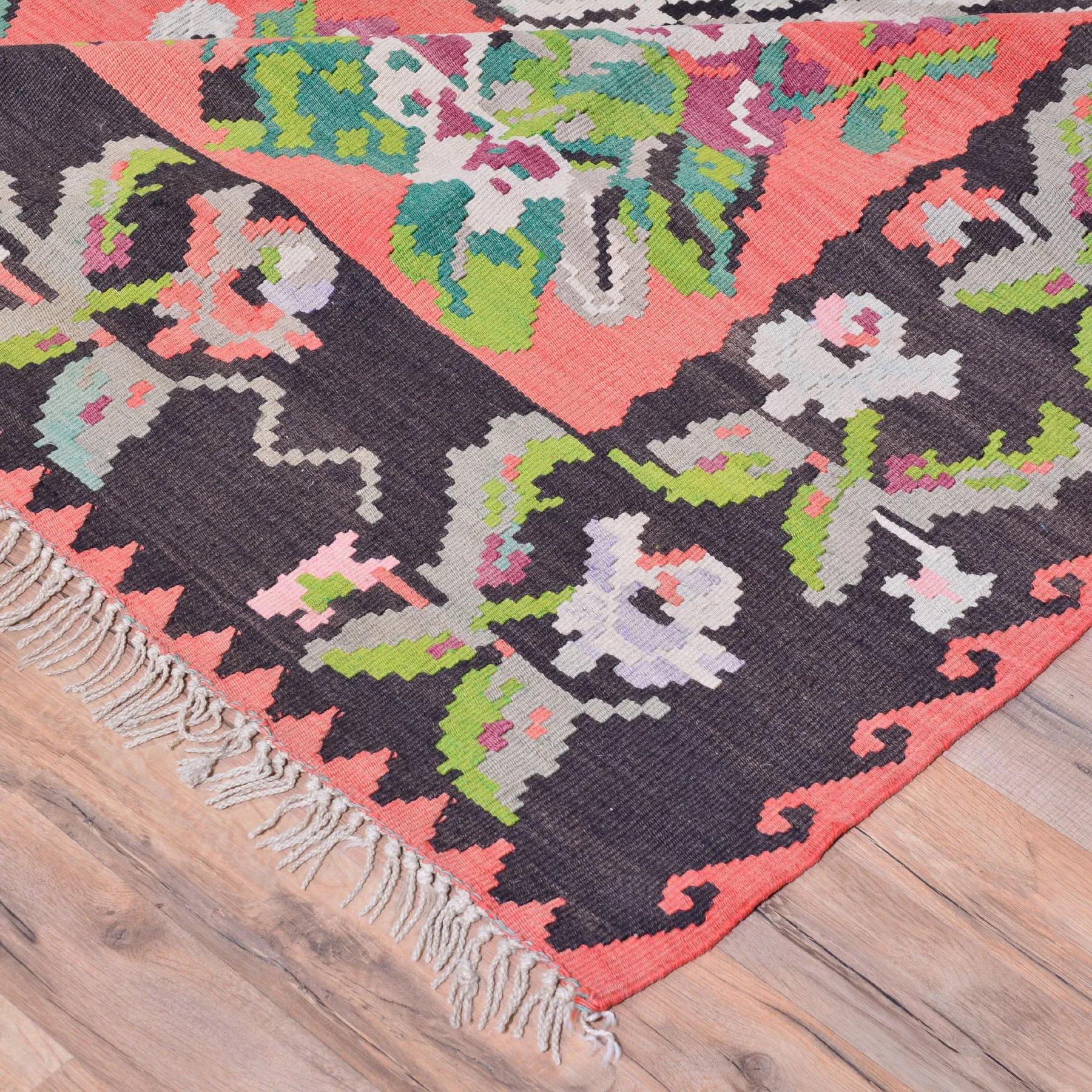 Hand-Woven Reversible Bessarabian Kilim Handmade Wool Rug (Size 7.7 X 10.4) Cwral-6939