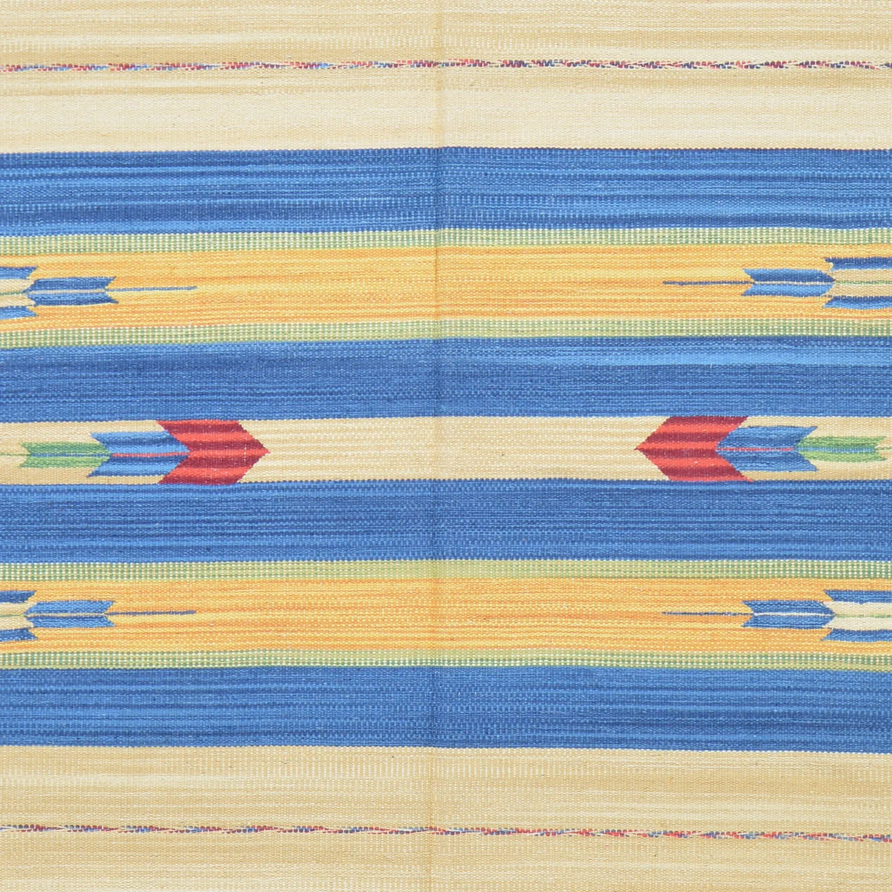 Hand-Woven Reversible Cotton Dhurrie Kilim Southwestern Design Rug (Size 6.0 X 9.0) Brral-4101