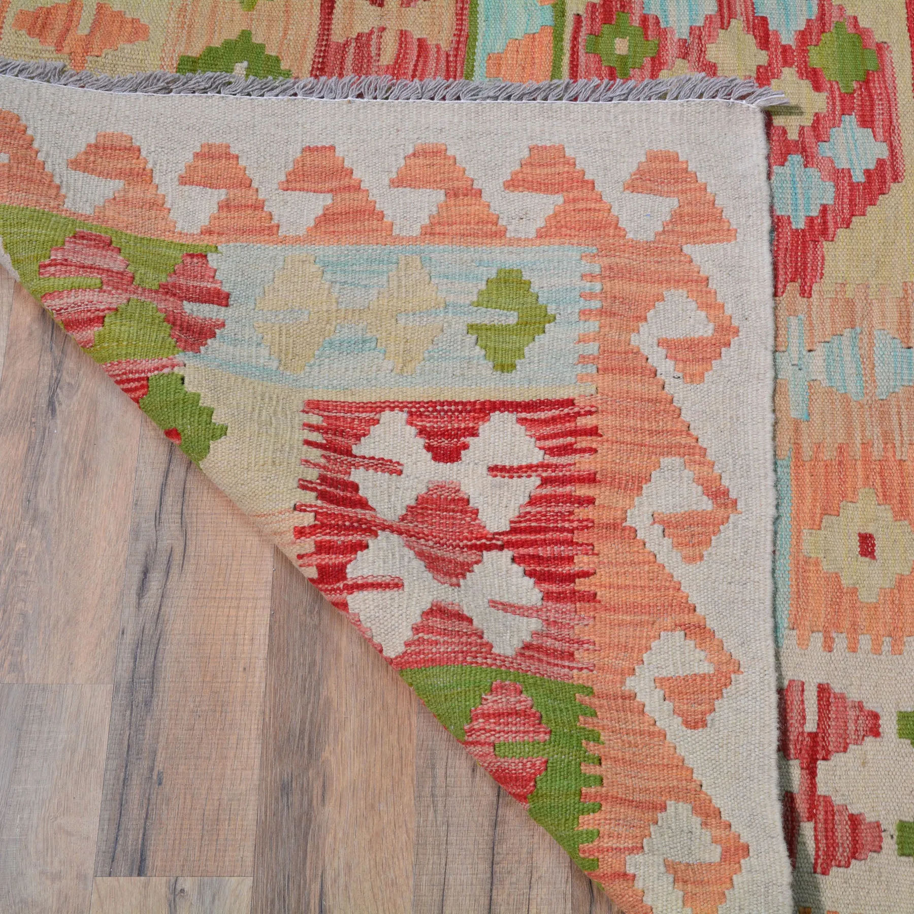 Hand-Woven Reversible Momana Kilim Handmade Wool Rug (Size 10.0 X 12.6) Cwral-10086