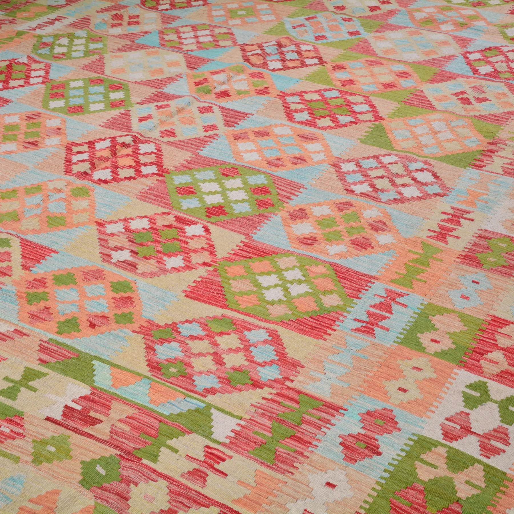 Hand-Woven Reversible Momana Kilim Handmade Wool Rug (Size 10.0 X 12.6) Cwral-10086