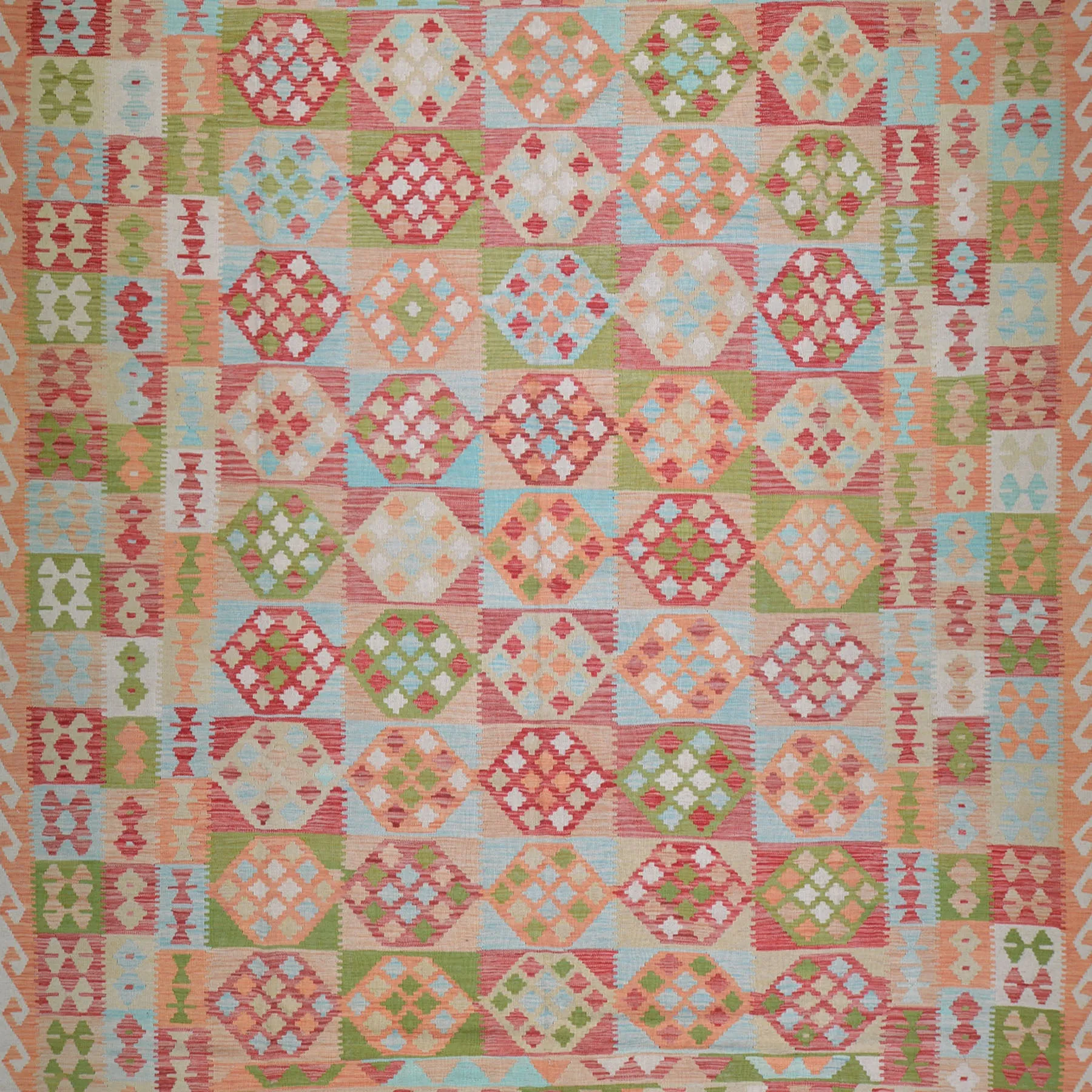 Hand-Woven Reversible Momana Kilim Handmade Wool Rug (Size 10.0 X 12.6) Cwral-10086