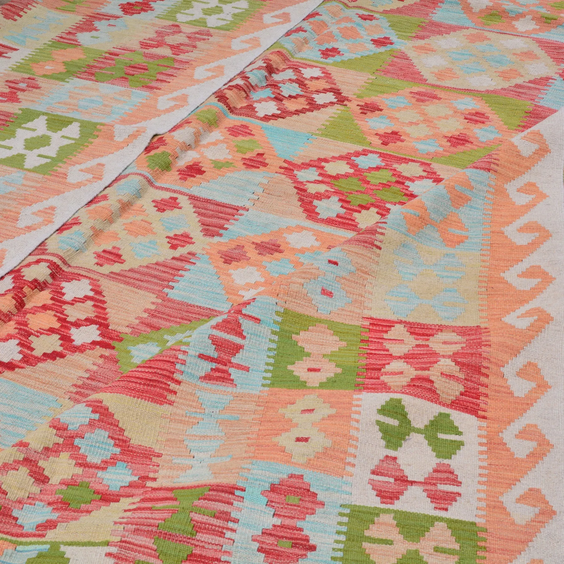 Hand-Woven Reversible Momana Kilim Handmade Wool Rug (Size 10.0 X 12.6) Cwral-10086