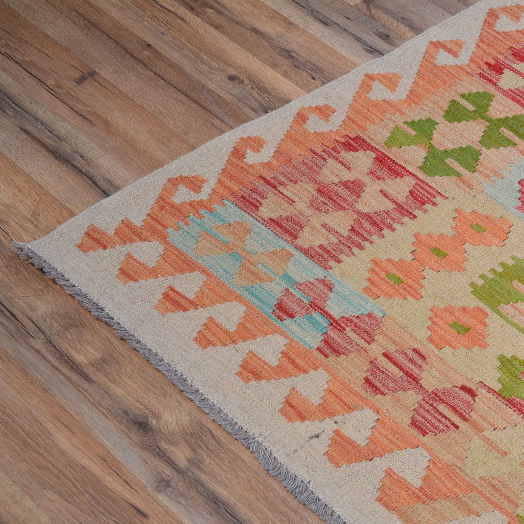 Hand-Woven Reversible Momana Kilim Handmade Wool Rug (Size 10.0 X 12.6) Cwral-10086