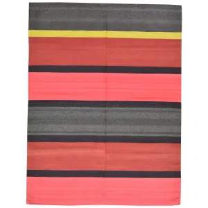 Hand-Woven Southwestern Reversible Kilim Wool Rug (Size 4.10 X 6.8) Brrsf-6180