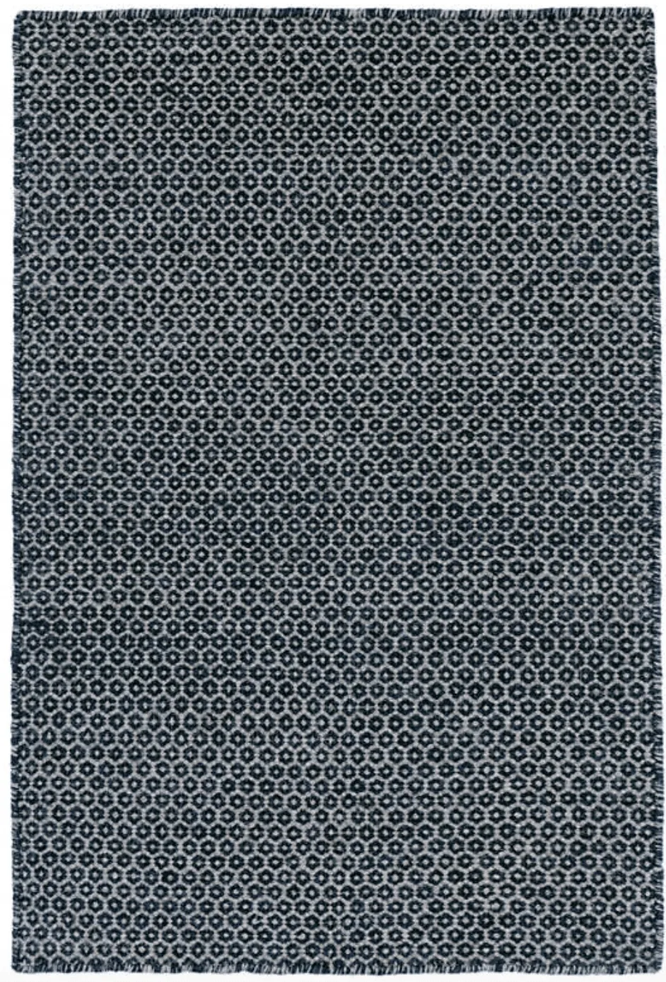 Honeycomb Woven Rug - Indigo & Grey