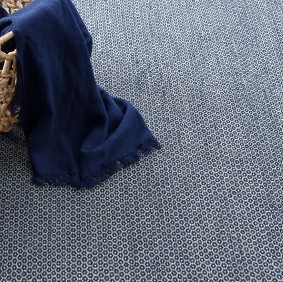 Honeycomb Woven Rug - Indigo & Grey