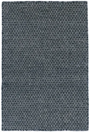 Honeycomb Woven Rug - Indigo & Grey