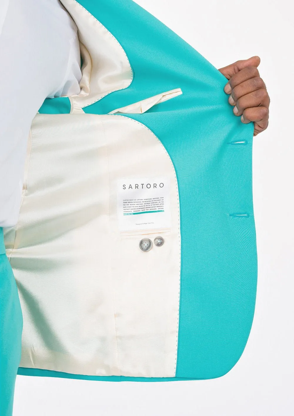 Hudson Aqua Blue Stretch Suit