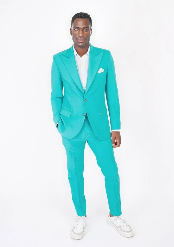 Hudson Aqua Blue Stretch Suit