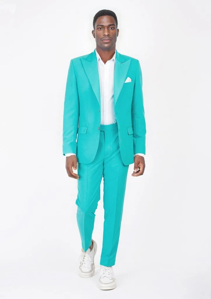 Hudson Aqua Blue Stretch Suit