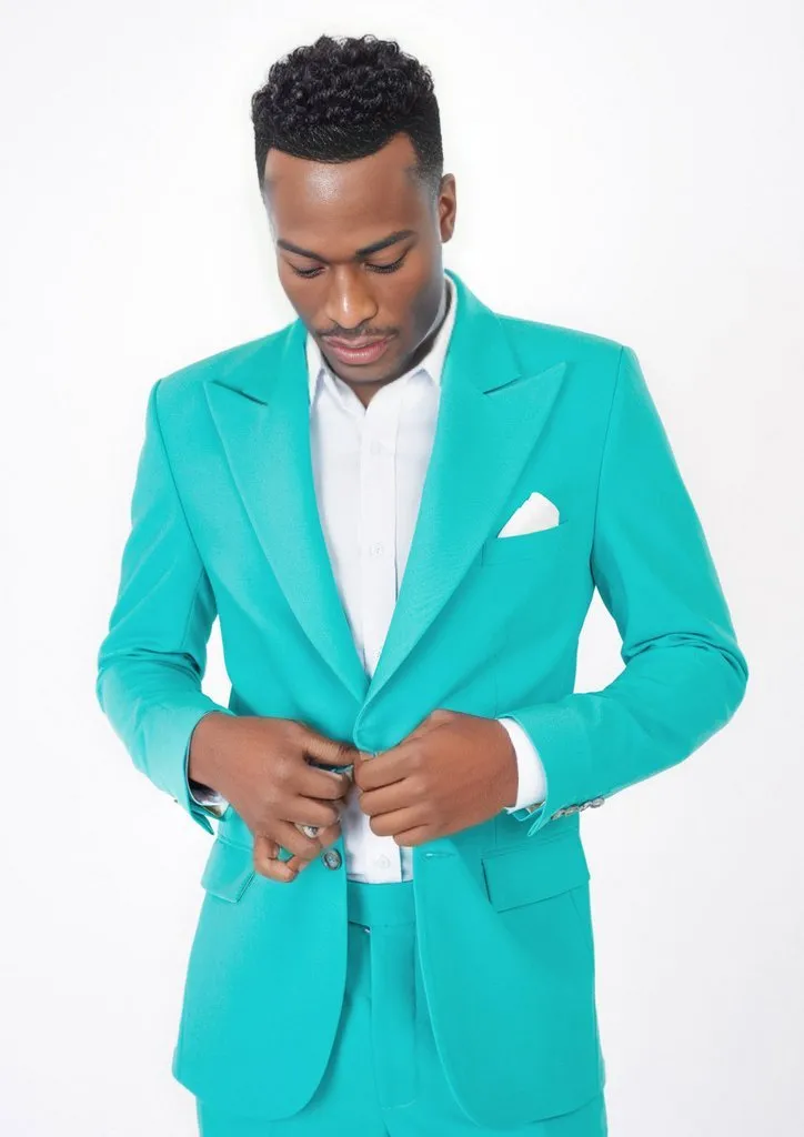 Hudson Aqua Blue Stretch Suit