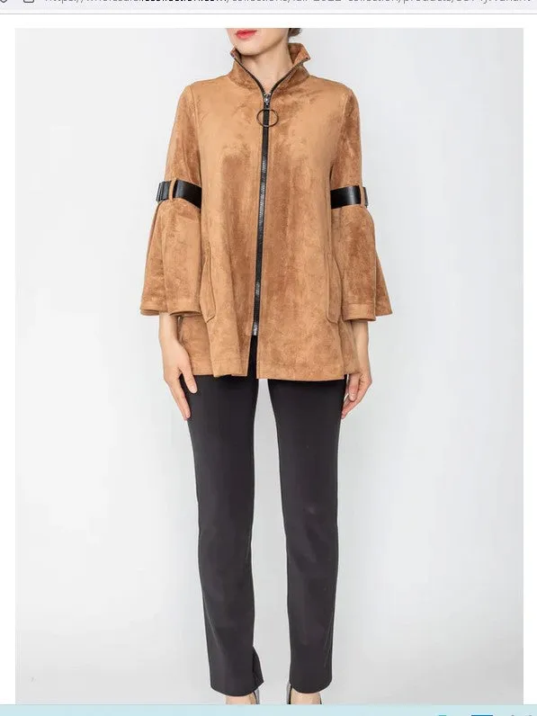 IC Collection 5571J 1PC Stand Up Collar Zip-Front Long Sleeve Tap Jacket