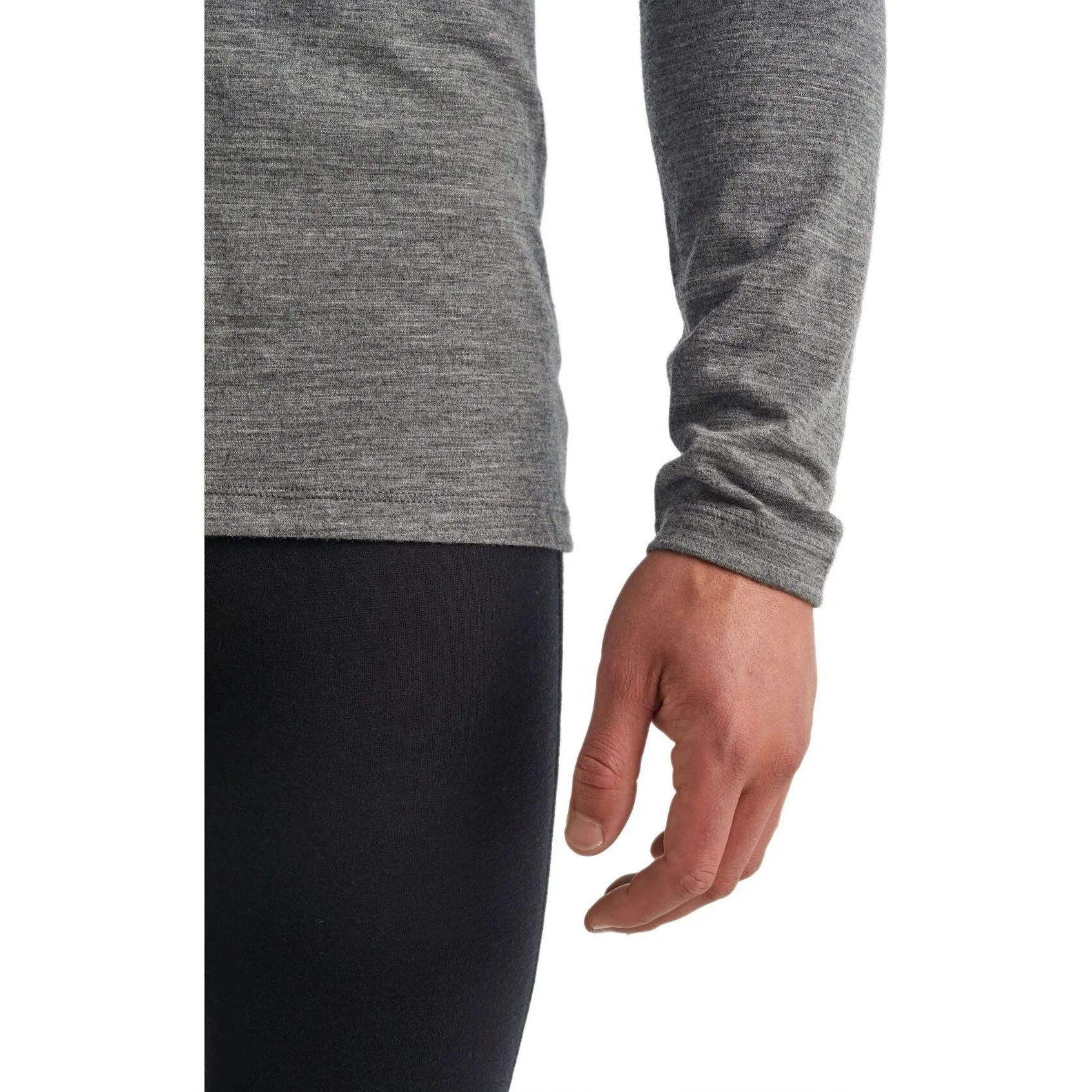 Icebreaker Men's Merino 200 Oasis Long Sleeve Crewe Thermal Top - Gritstone Heather