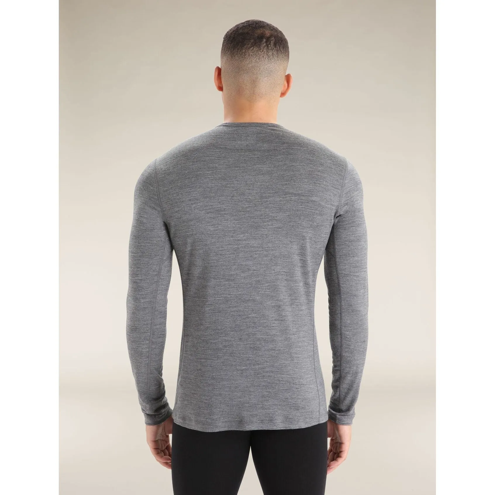 Icebreaker Men's Merino 200 Oasis Long Sleeve Crewe Thermal Top - Gritstone Heather