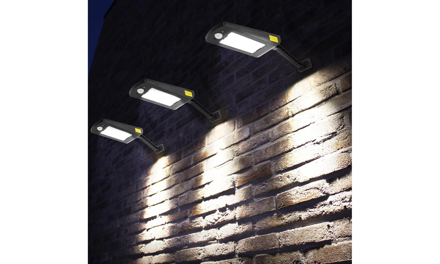 IP65 Waterproof Solar Wall Light 66 Lamp Beads Three Light Modes Remote Control