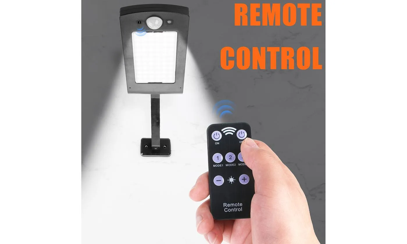 IP65 Waterproof Solar Wall Light 66 Lamp Beads Three Light Modes Remote Control