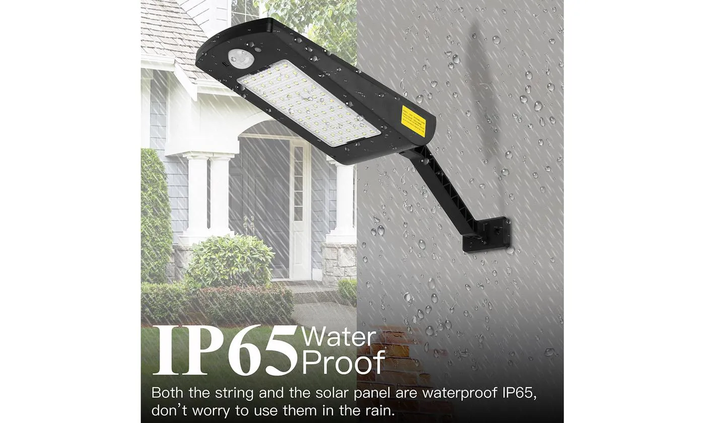 IP65 Waterproof Solar Wall Light 66 Lamp Beads Three Light Modes Remote Control