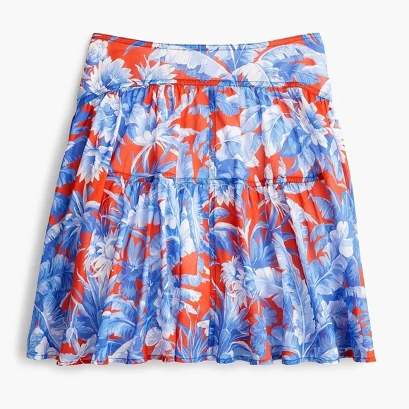 J. Crew Ratti Rio Floral Tiered Mini Skirt 0