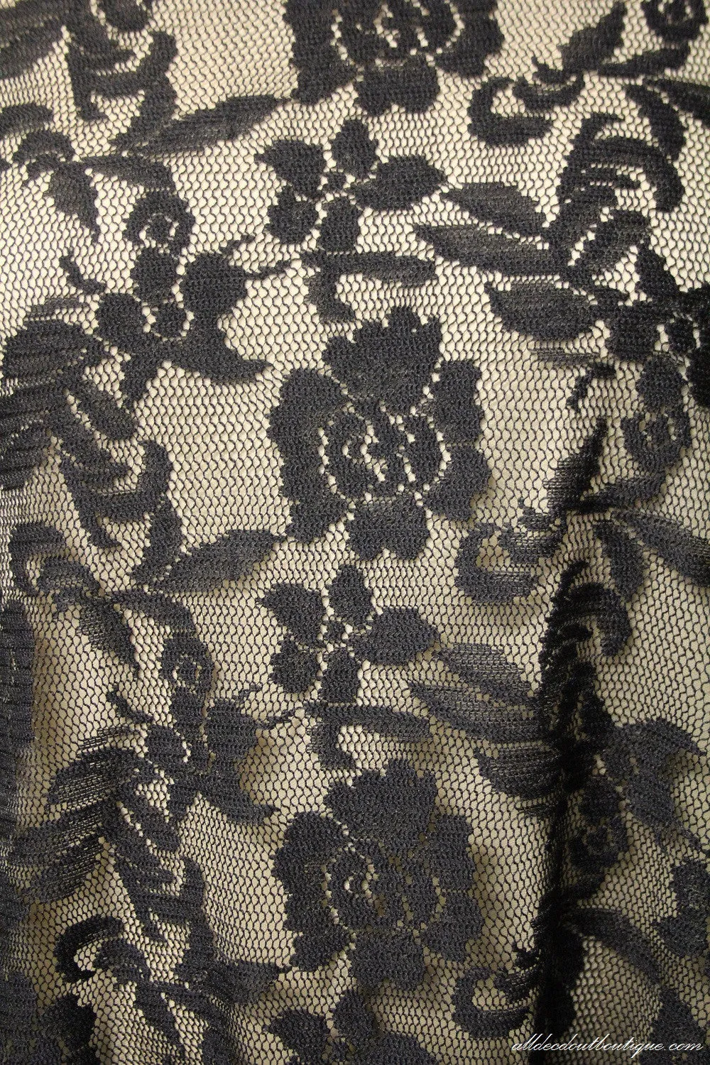 J&M Lace Tunic Dress with Pockets Black