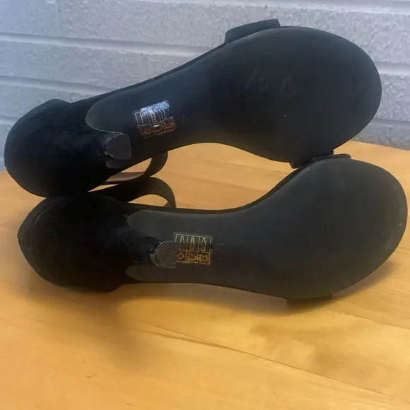 Jeffrey Campbell Ibiza Hough Black Suede Strappy Heels Women's Size 9.5 VGUC 4&quot;