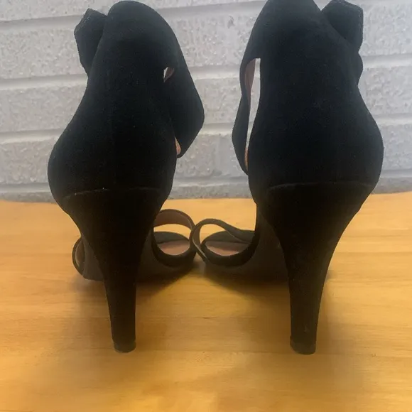 Jeffrey Campbell Ibiza Hough Black Suede Strappy Heels Women's Size 9.5 VGUC 4&quot;