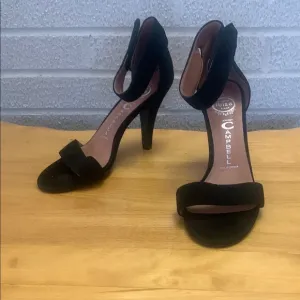 Jeffrey Campbell Ibiza Hough Black Suede Strappy Heels Women's Size 9.5 VGUC 4&quot;