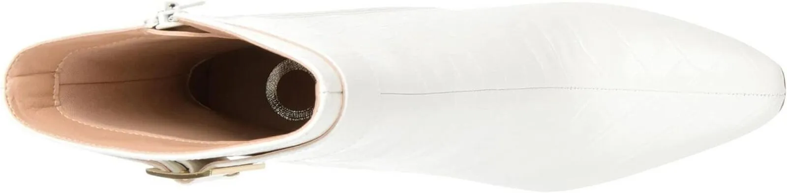 Journee Collection Elanie Comfort Foam Inside Zip Block Heel Booties White 8.5M