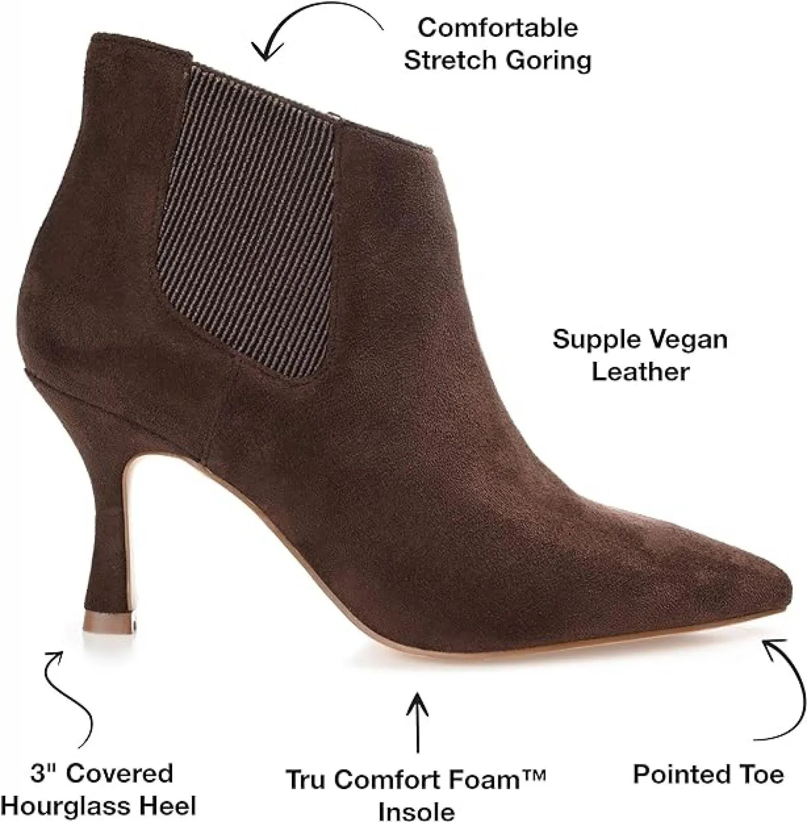 Journee Collection Womens Elitta Booties Shoes 166220381eb6c9 Brown 7M