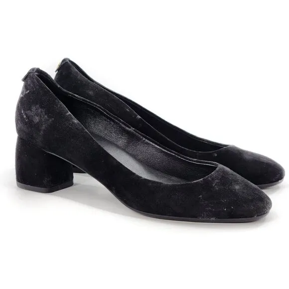 KATE SPADE Beverly Pump Suede Block Heel Black