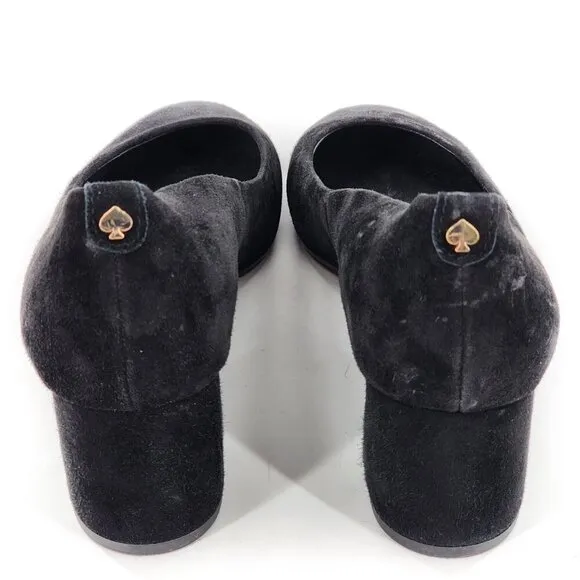 KATE SPADE Beverly Pump Suede Block Heel Black