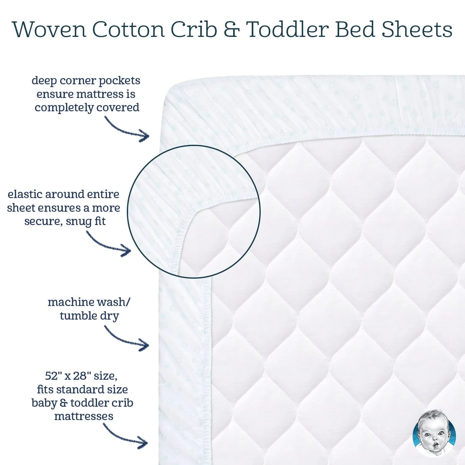 Keepsake Bikes Woven Crib Sheet