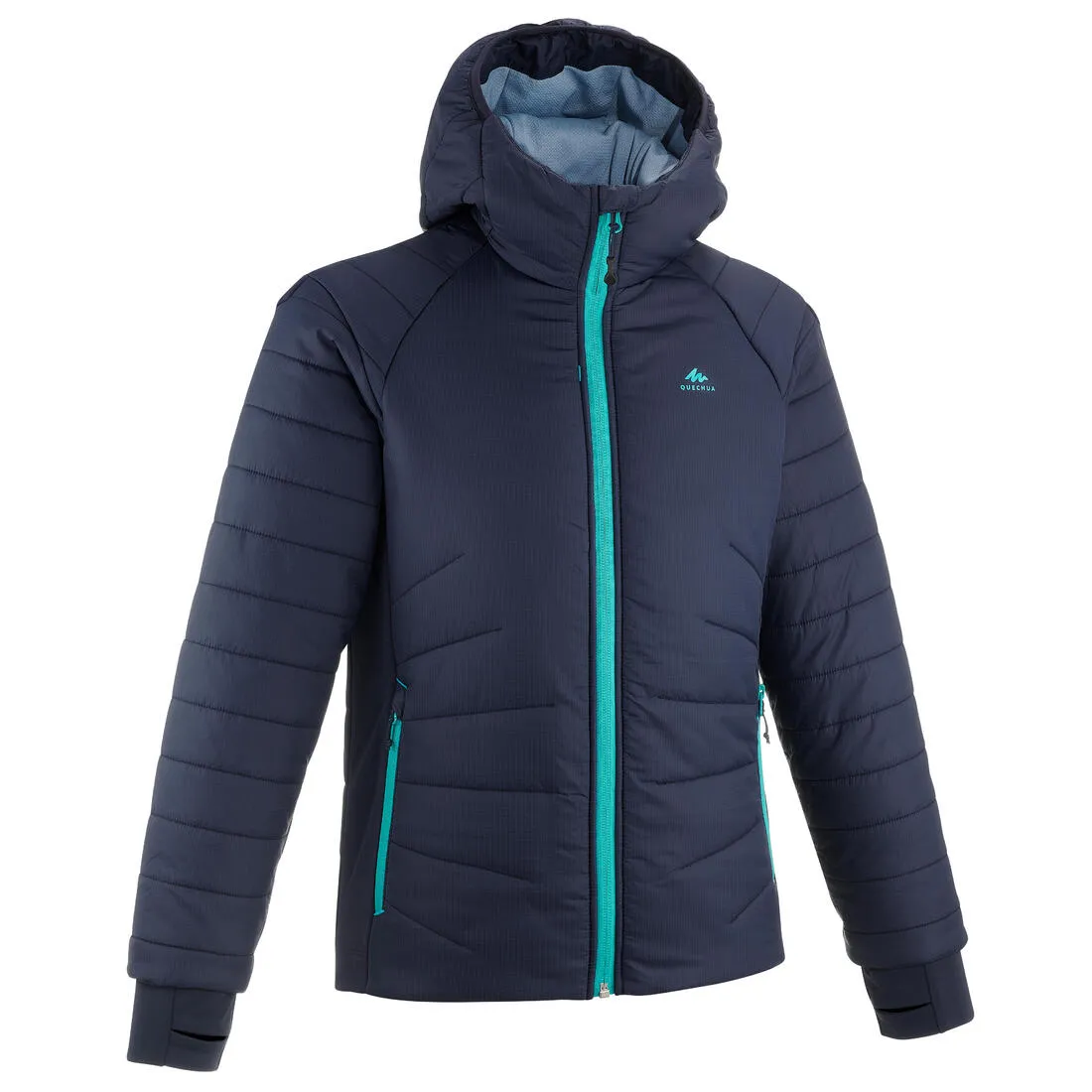 KIDS’ PADDED HIKING JACKET AGES 7-15 - HYBRID - NAVY BLUE