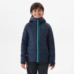 KIDS’ PADDED HIKING JACKET AGES 7-15 - HYBRID - NAVY BLUE