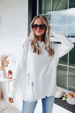 Klondike Distressed Sweater - Ivory