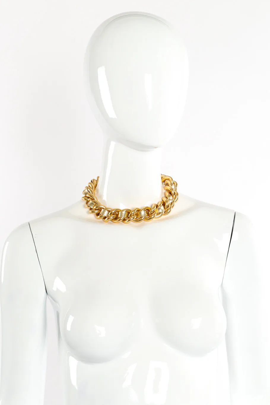Leather Chain Collar Necklace