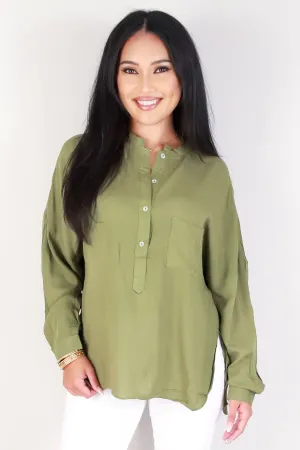 LONG SLEEVE BUTTON DOWN TOP