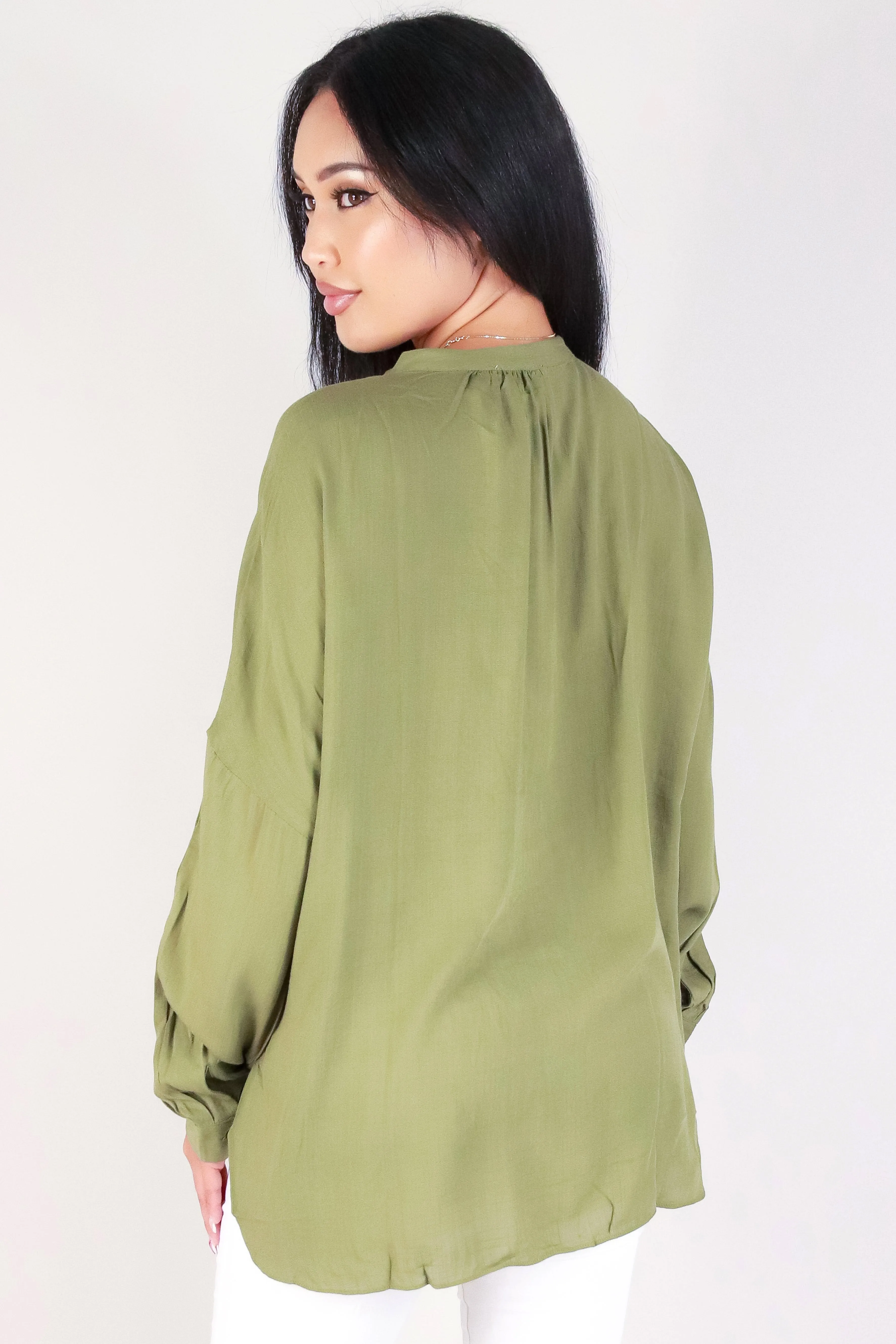 LONG SLEEVE BUTTON DOWN TOP