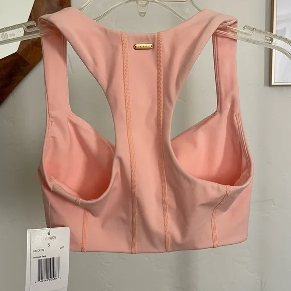 L*Space Beckham Tank peachy pink sports bra Lspace active- size small