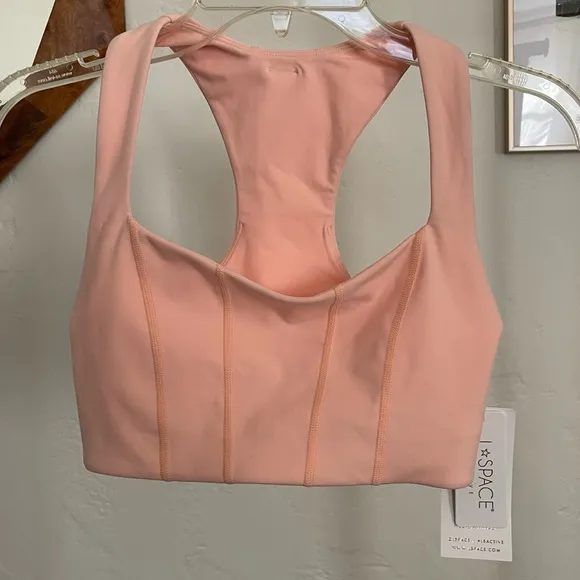 L*Space Beckham Tank peachy pink sports bra Lspace active- size small